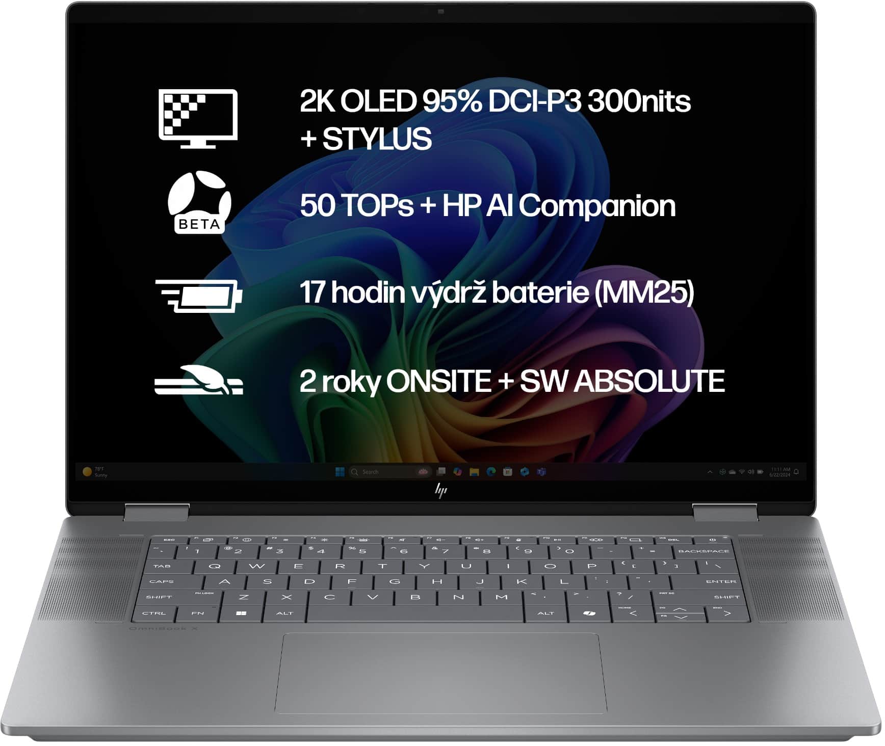 HP OmniBook X Flip AI 16-ar0001nc Meteor Silver