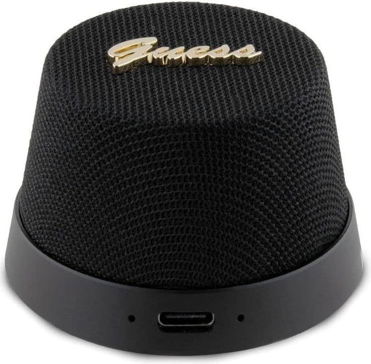 Guess 2v1 Magnetic Bluetooth Speaker / Stand Metal Script Black, GUWSC3ALSMK